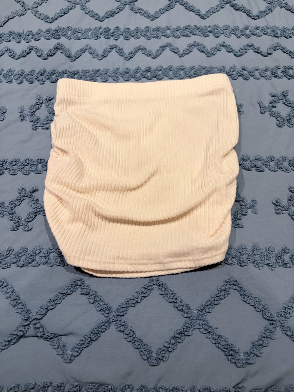 Cream Ribbed Tube Top - Picture 2 of 4